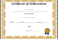 Exemplary Achievement Certificate Template