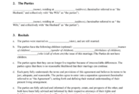 Informal Separation Agreement Template