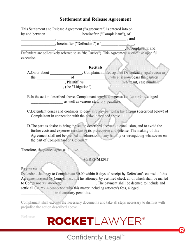 Settlement Agreement And Mutual Release Of All Claims