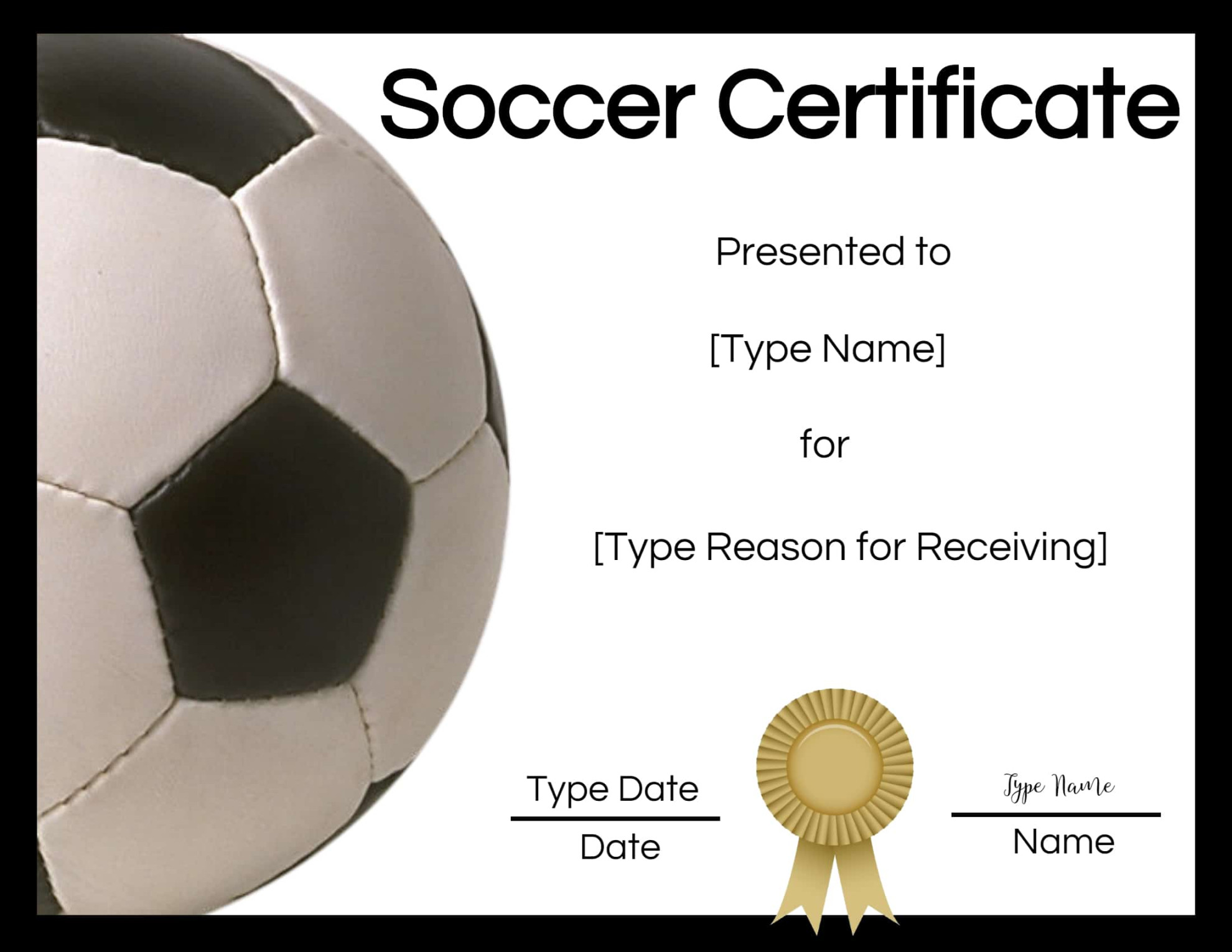 FREE Soccer Certificate Maker  Edit Online and Print at Home