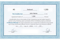 Corporate Share Certificate Template