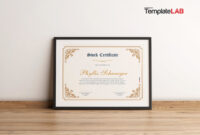 Free Downloadable Stock Certificate Template For Formal Use