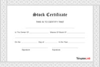 Share Certificate Template: A Formal Document For Issuing Ownership