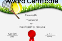 Tennis Certificate Template: A Professional And Customizable Design