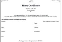 Share Certificate Template: A Comprehensive Guide For Companies House Submissions