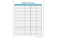 Gift Certificate Log Template