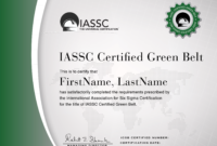 Green Belt Certificate Template