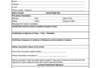 Veterinary Health Certificate Template For Export Of Animals