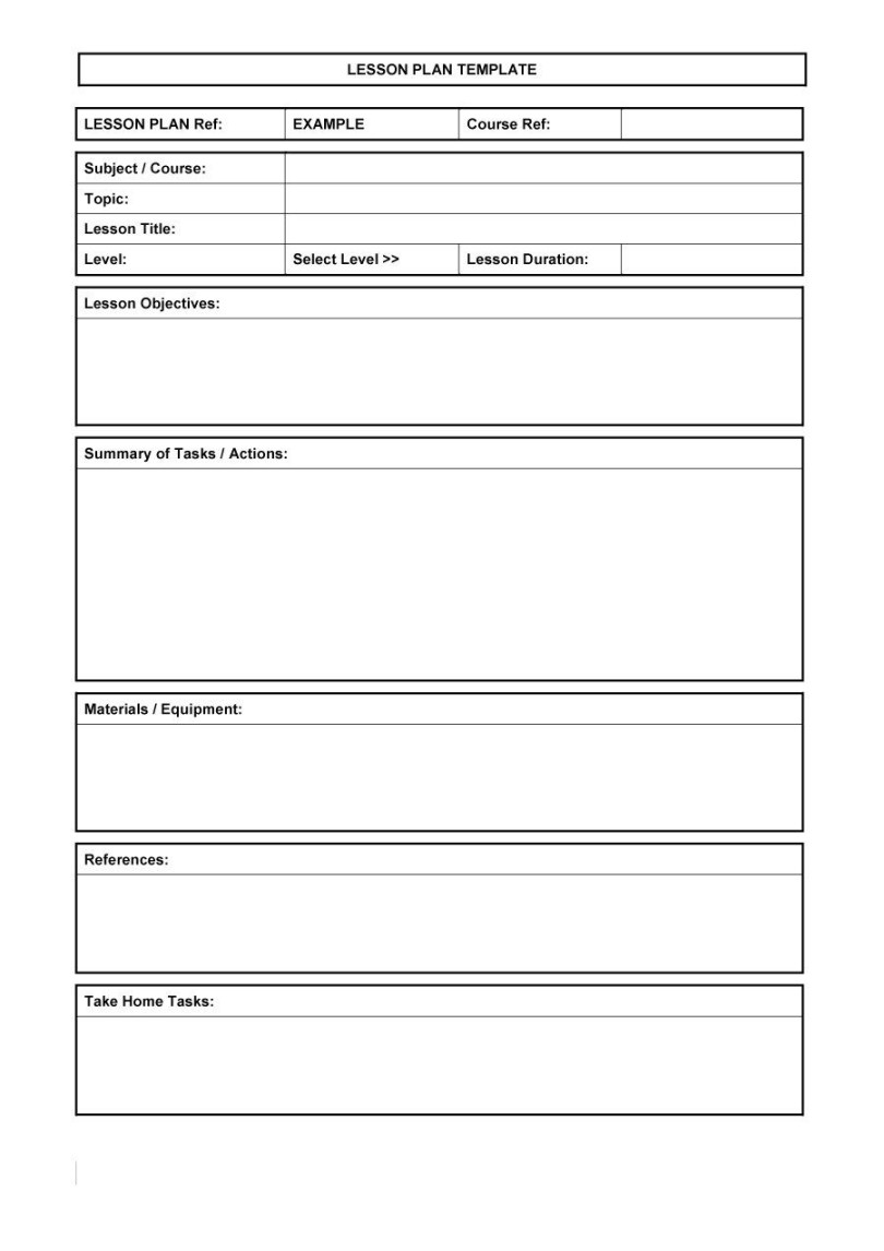 Lesson Plan Template  Free Word Templates