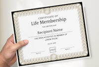 Lifetime Membership Certificate Template: A Formal Design