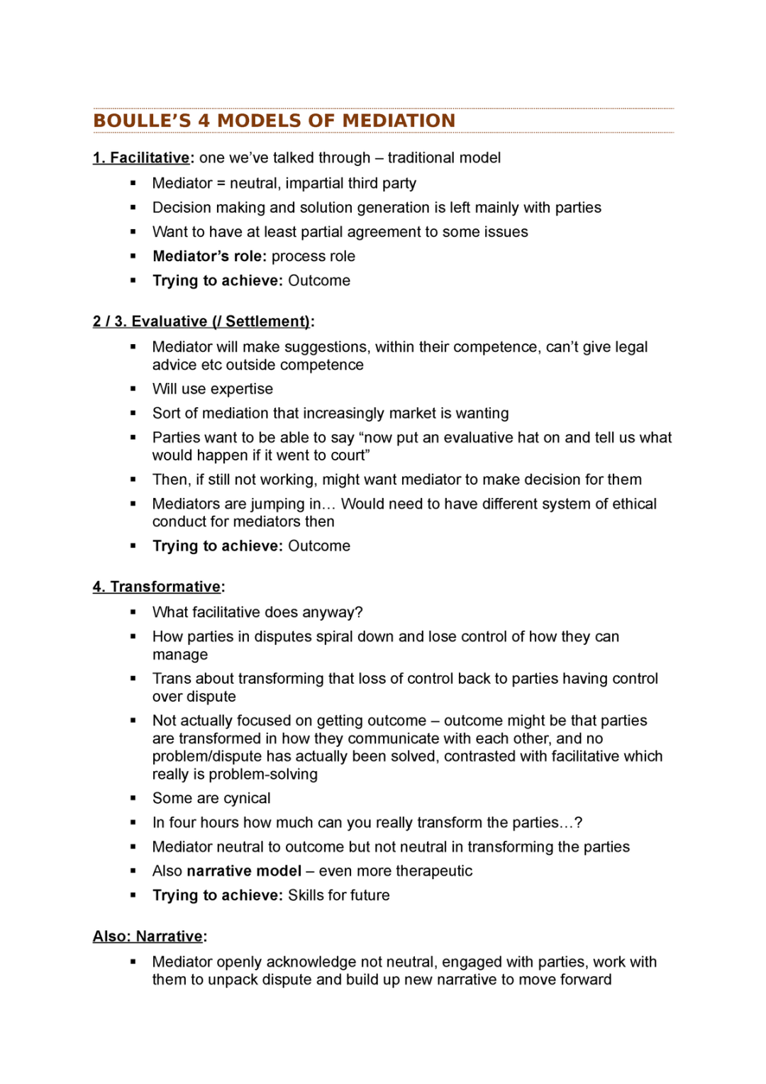 Mediation Outcome Agreement Template