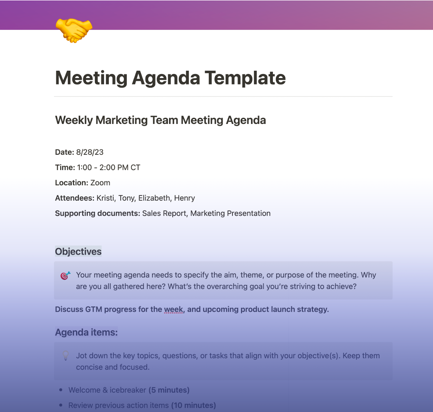 Meeting Agenda Guide:  Free Templates  Reclaim