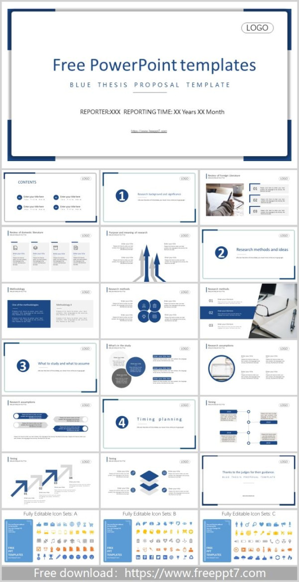 Minimalist thesis defense PowerPoint Templates