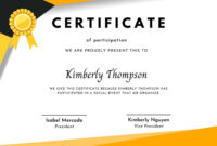 Sample Certificate Of Participation Template For Formal Events