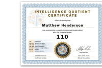 IQ Certificate Template: A Formal Document For Intelligence Assessment