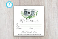 Free Photography Gift Certificate Template: A Customizable Gift For Memorable Moments