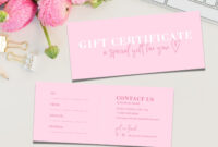 Pink Gift Certificate Template