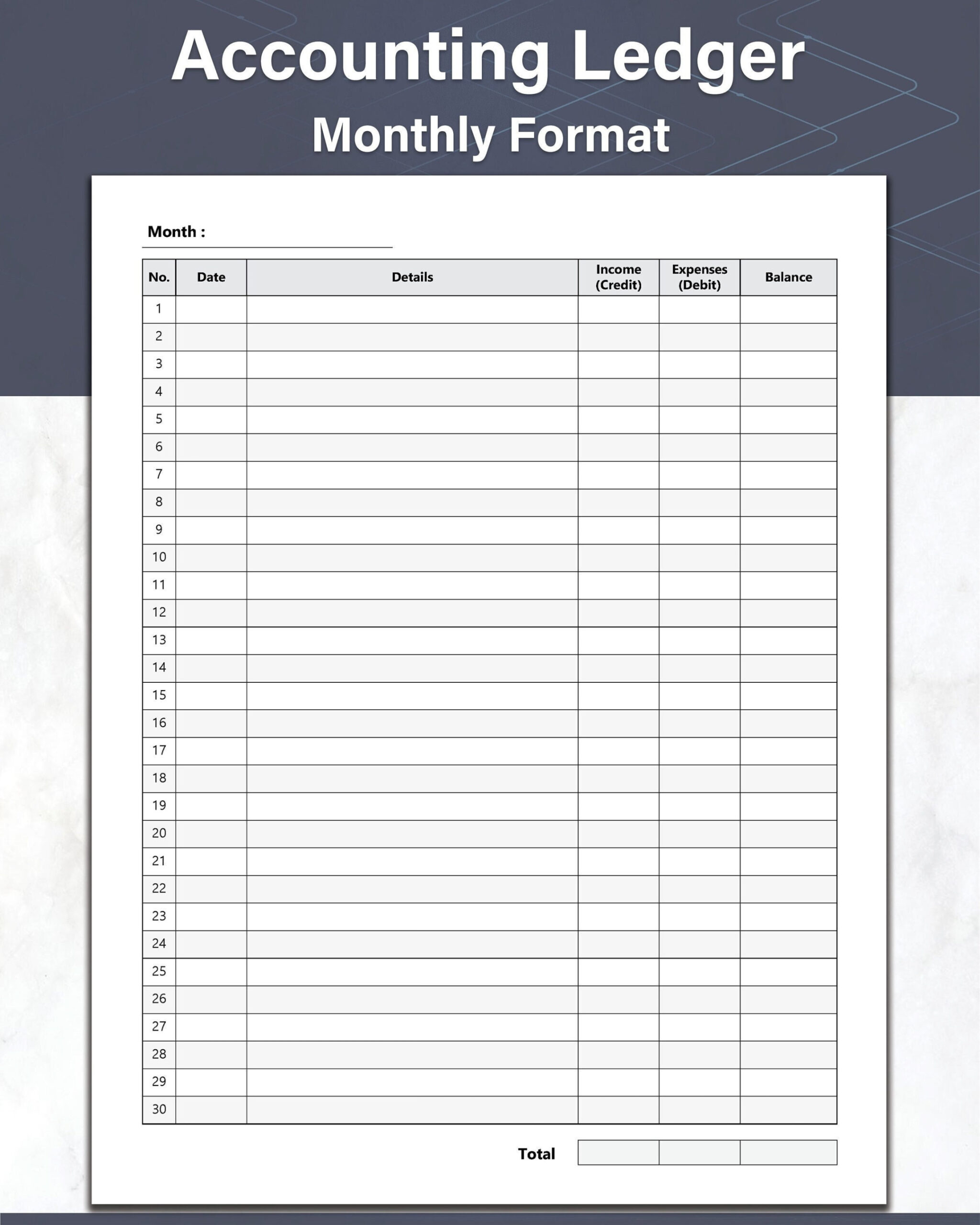 Printable Accounting General Ledger Sheet, Accounting Ledger and