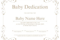 Baby Dedication Certificate Template