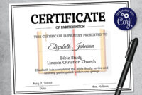 Christian Certificate Template For Formal Recognition