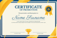 Promotional Certificate Template For Formal Recognition