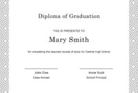 Fictitious Diploma Certificate Template