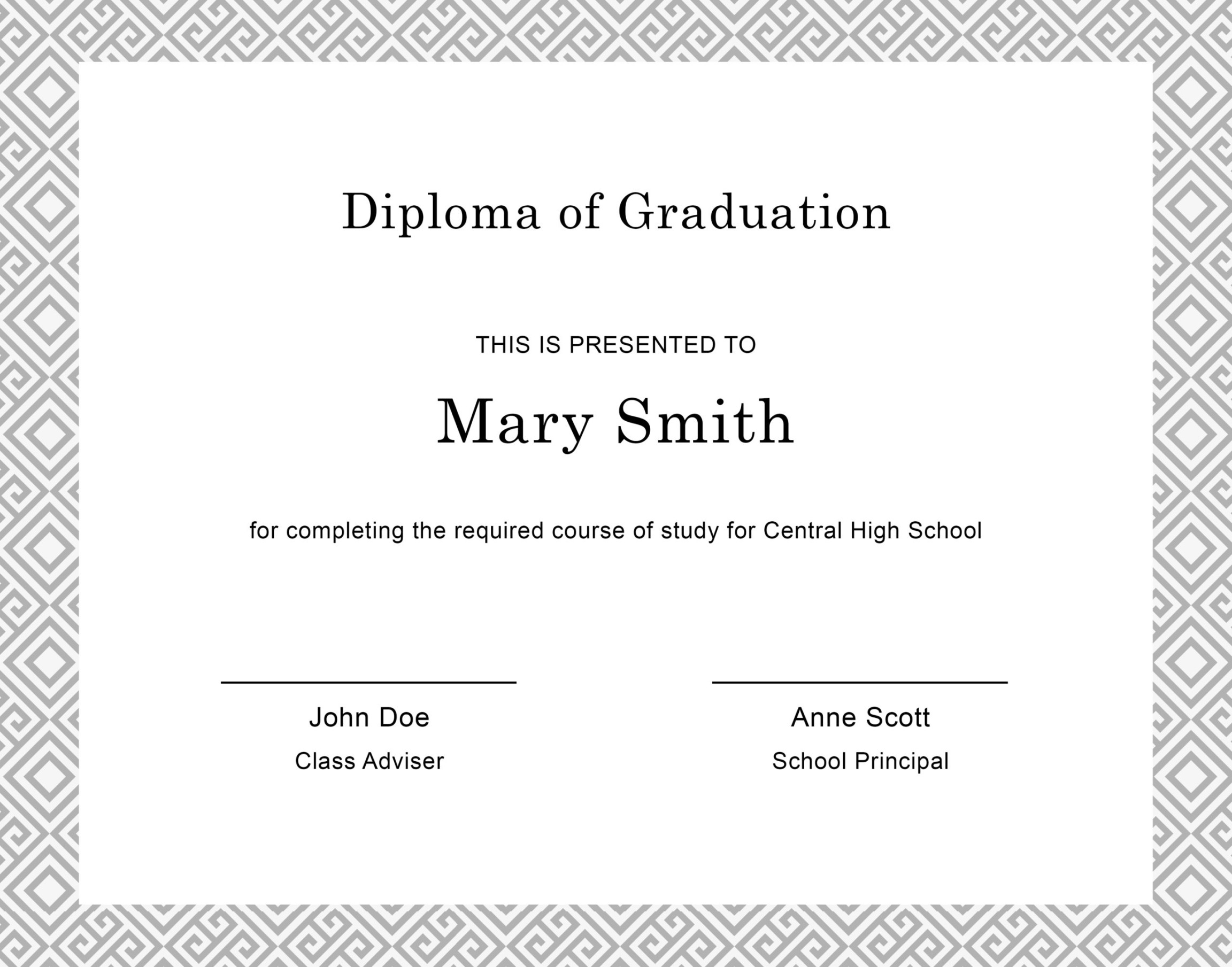 Real & Fake Diploma Templates (High school, College, Homeschool)