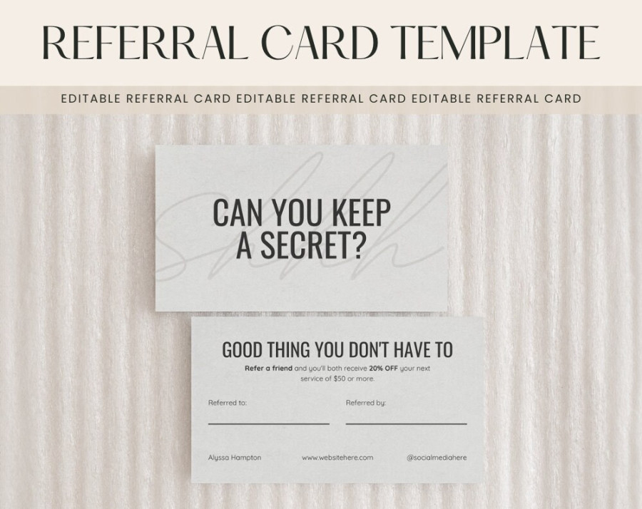 Referral Card Template - Etsy