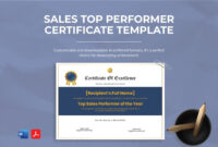 Sales Certificate Template