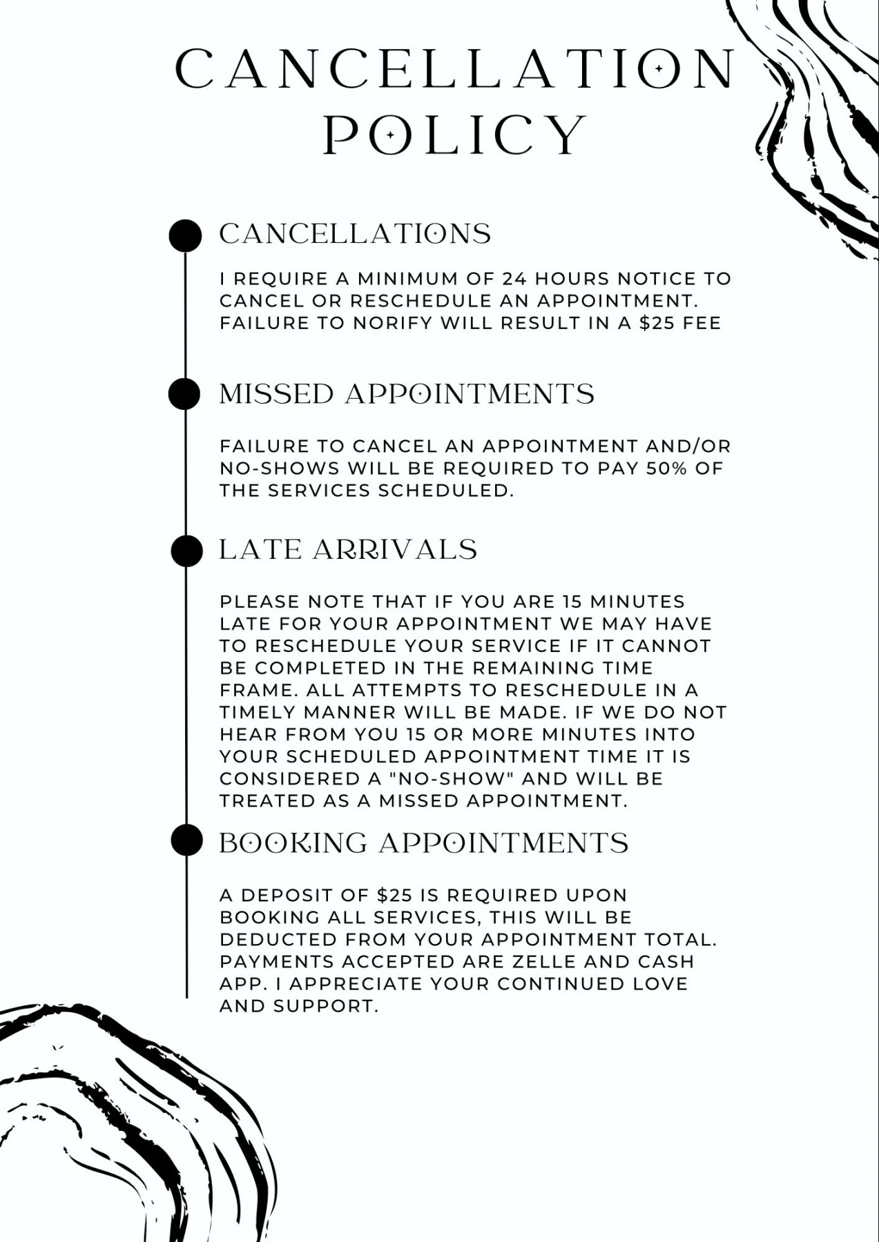 Salon Cancellation Policy, Salon Policy, Cancellation Policy - Etsy