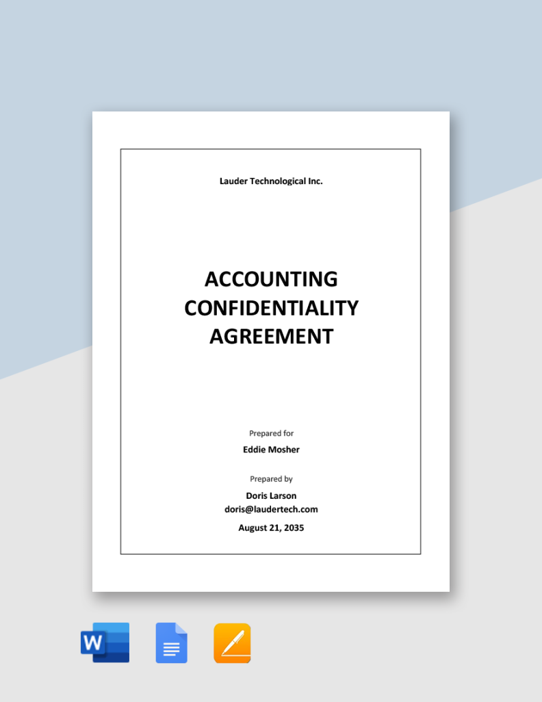 Accountant Confidentiality Agreement Template