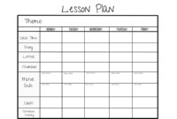 Preschool Lesson Plan Template: A Comprehensive Guide