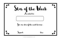 Star Of The Week Certificate Template: Recognizing Excellence In Academic Achievement And Behavior