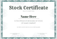 Stock Certificate Template Word: A Formal Guide