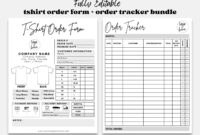 Blank T-Shirt Order Form Template