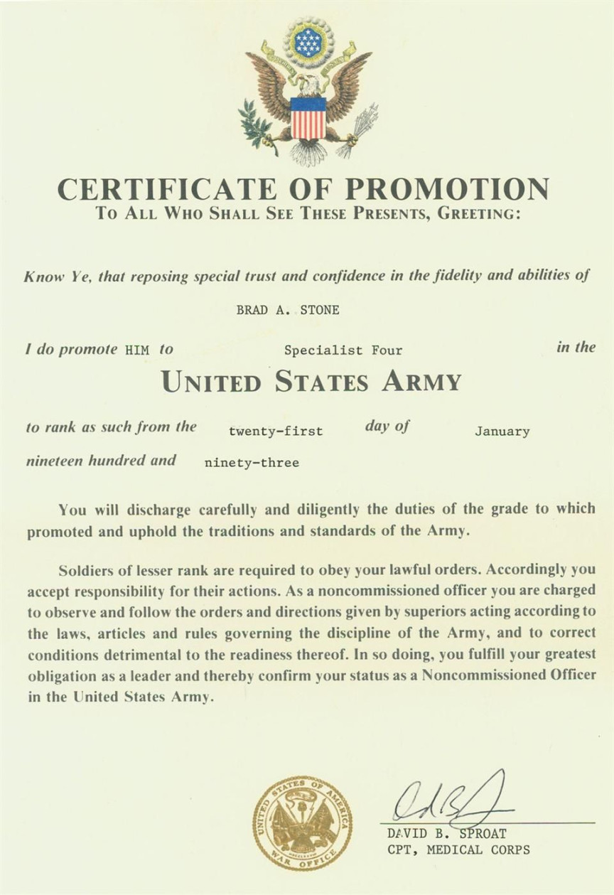 Us Army Promotion Certificate - Unofficial US Army Portal