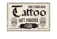 Tattoo Gift Certificate Template